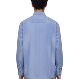 Camicia a righe in celeste 
