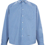 Camicia a righe in celeste 