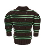Maglione in cashmere a righe in marrone 
