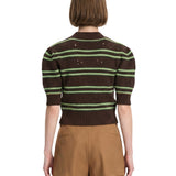 Maglione in cashmere a righe in marrone 