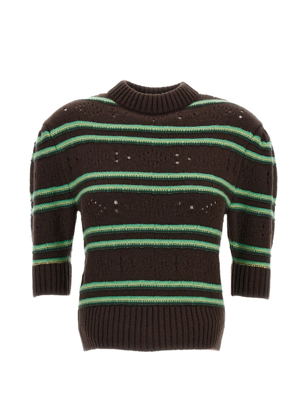 Maglione in cashmere a righe in marrone 