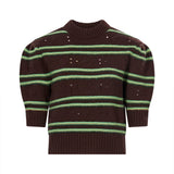 Maglione in cashmere a righe in marrone 