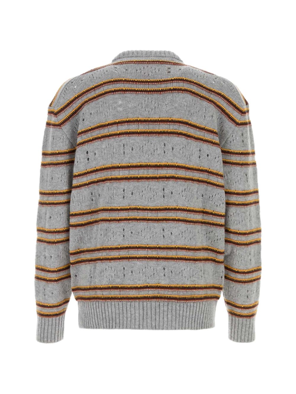 Maglione in cashmere a righe in grigio 