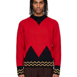Maglione con intarsio geometrico multicolore 