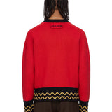 Maglione con intarsio geometrico multicolore 