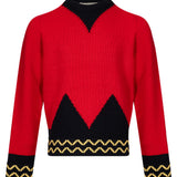 Maglione con intarsio geometrico multicolore 
