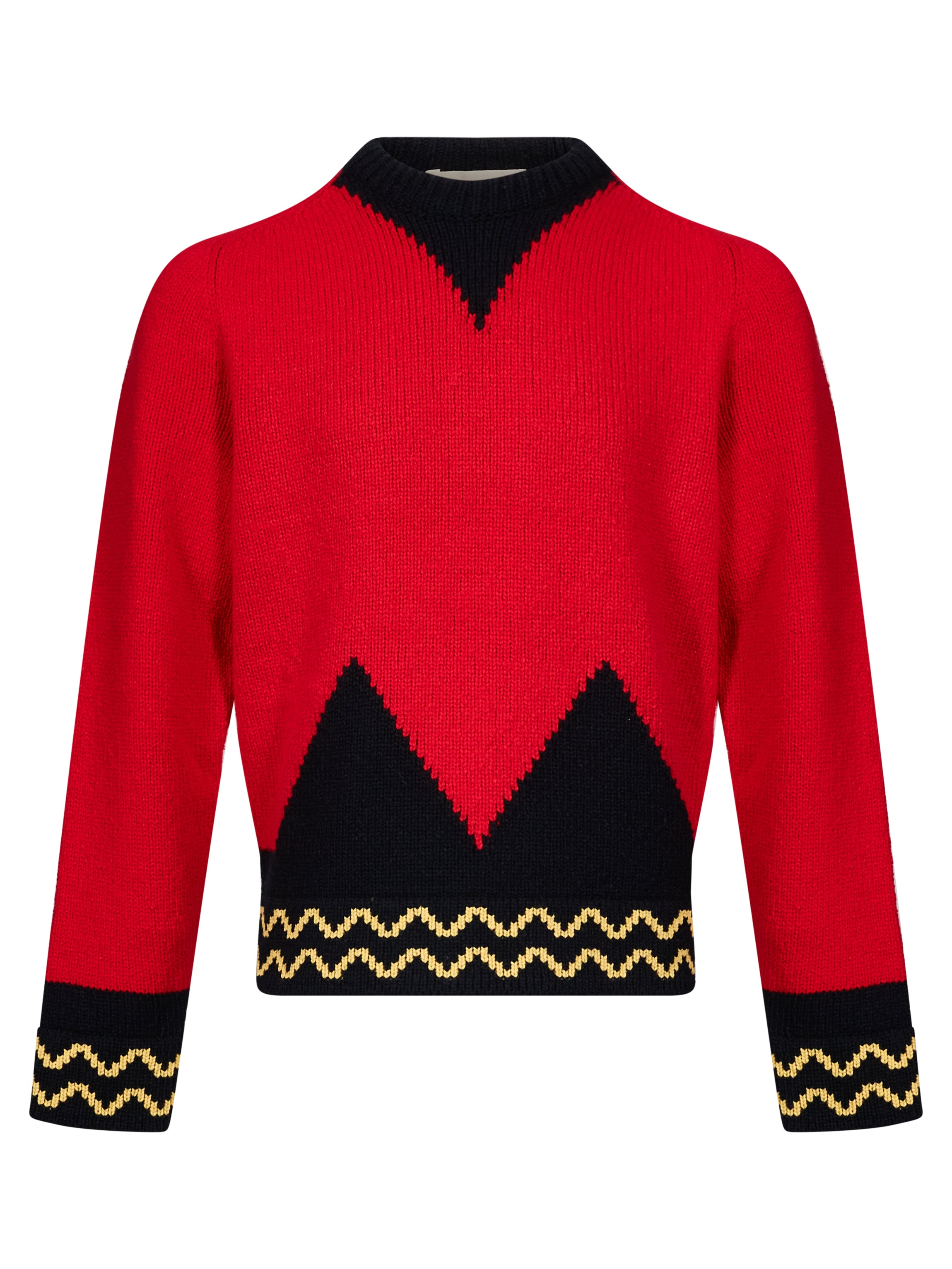 Maglione con intarsio geometrico multicolore 