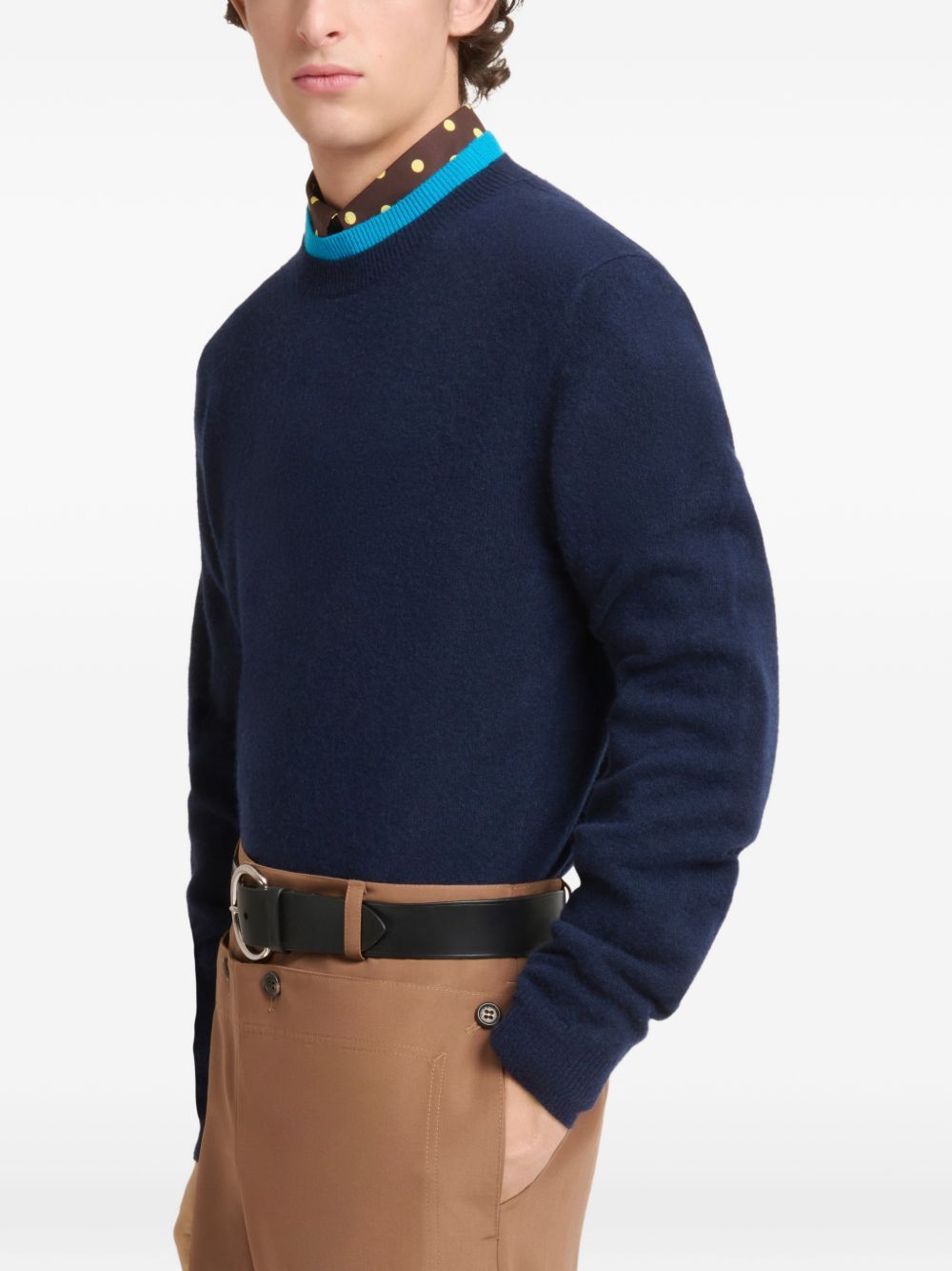 Maglione in cashmere con effetto a strati in blu 