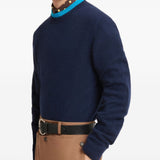 Maglione in cashmere con effetto a strati in blu 