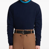 Maglione in cashmere con effetto a strati in blu 