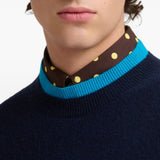 Maglione in cashmere con effetto a strati in blu 