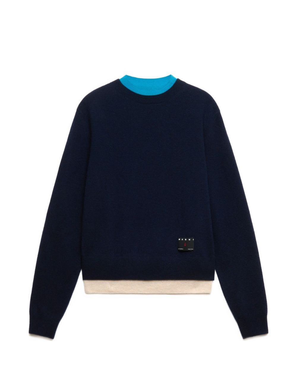 Maglione in cashmere con effetto a strati in blu 