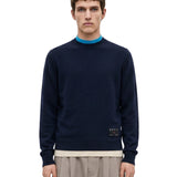 Maglione in cashmere con effetto a strati in blu 