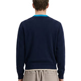 Maglione in cashmere con effetto a strati in blu 
