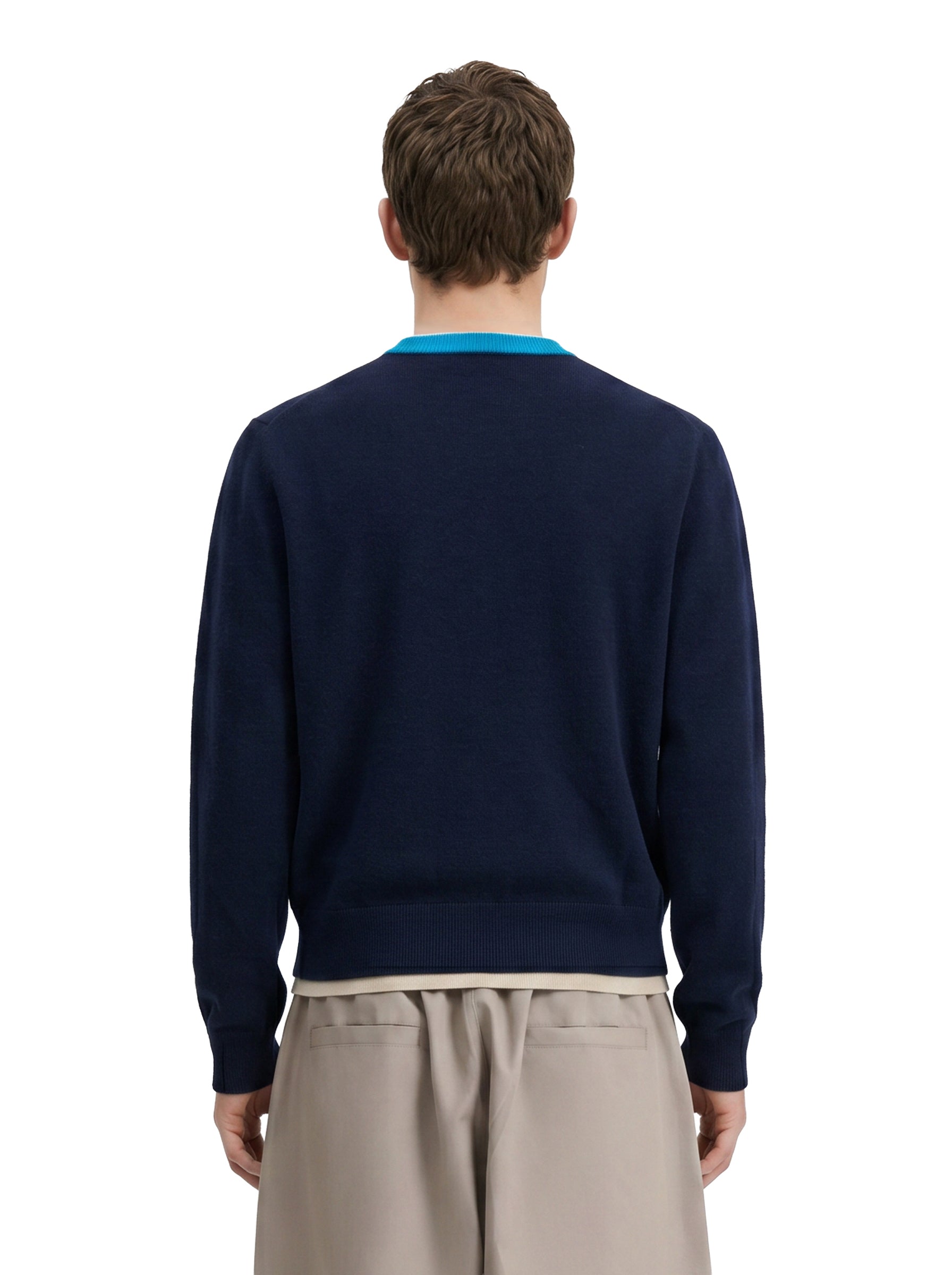 Maglione in cashmere con effetto a strati in blu 