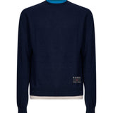 Maglione in cashmere con effetto a strati in blu 