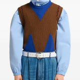 Gilet con intarsio multicolor 