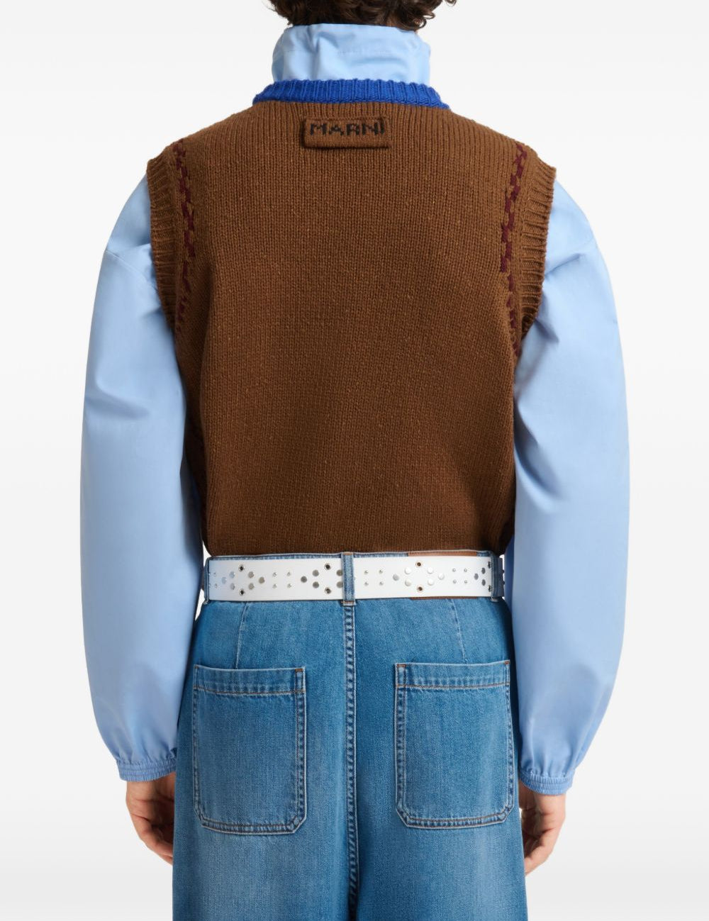 Gilet con intarsio multicolor 