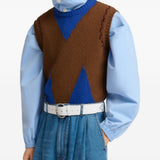 Gilet con intarsio multicolor 