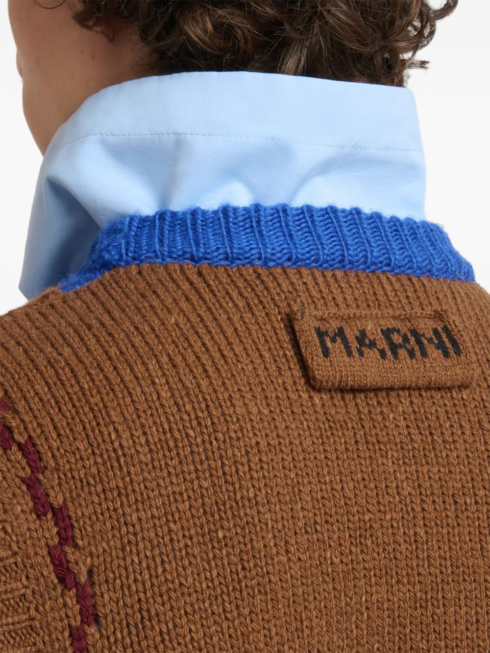 Gilet con intarsio multicolor 