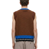 Gilet con intarsio multicolor 