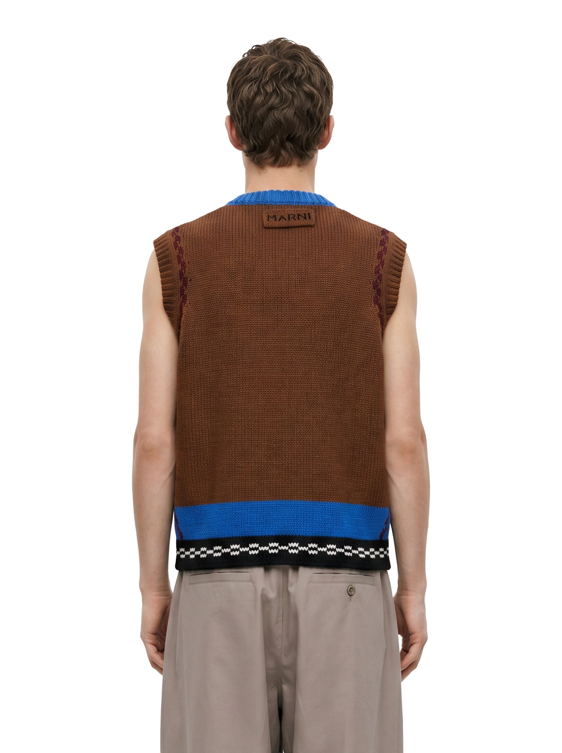 Gilet con intarsio multicolor 
