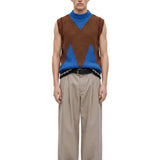 Gilet con intarsio multicolor 