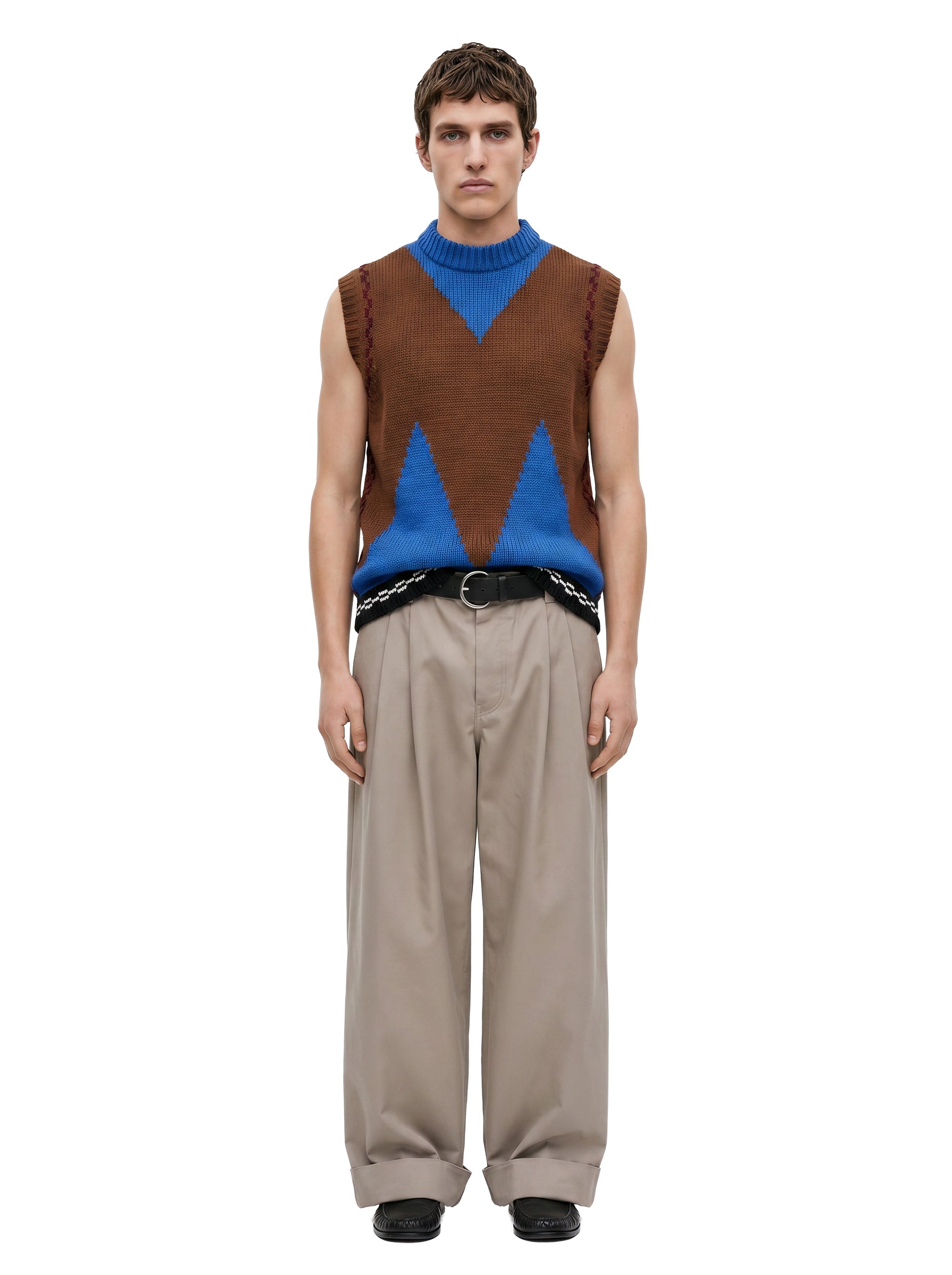 Gilet con intarsio multicolor 