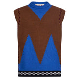 Gilet con intarsio multicolor 