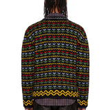 Maglione con motivi floreali e geometrici multicolore 