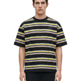 T-shirt a righe in cotone multicolore 