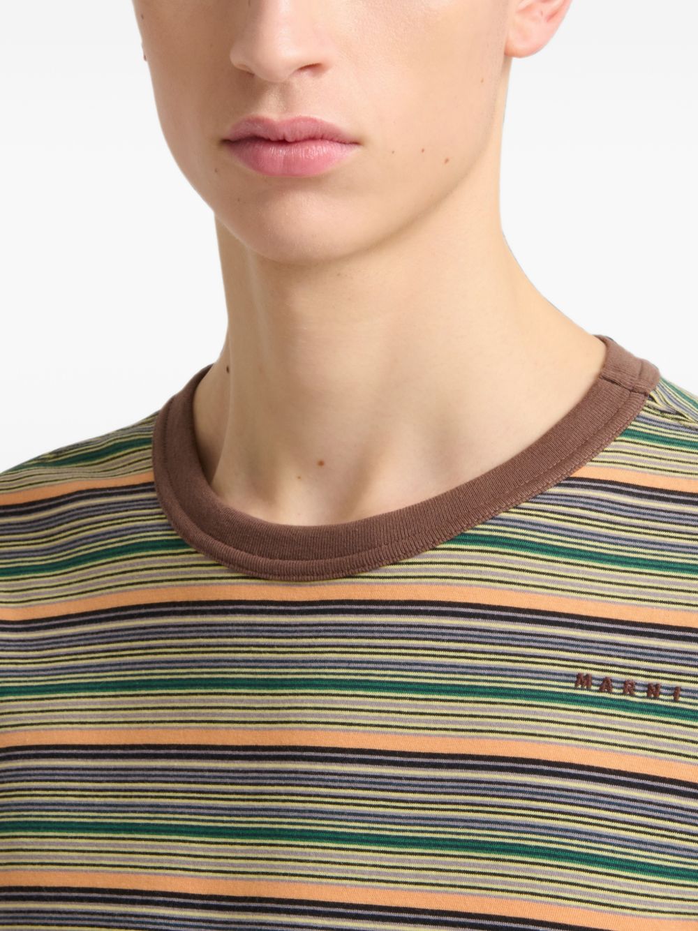 T-shirt a righe multicolor 