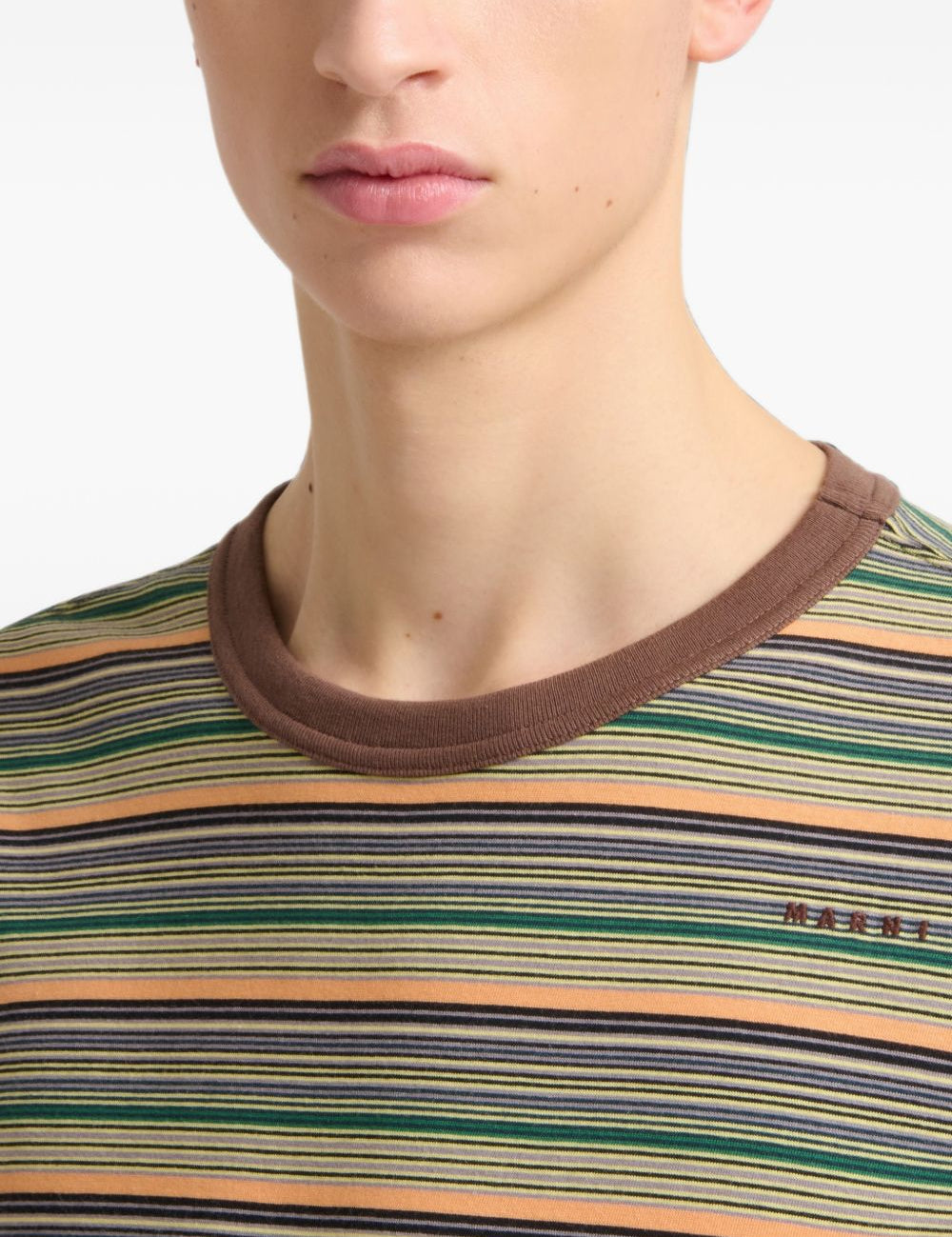 T-shirt a righe multicolor 