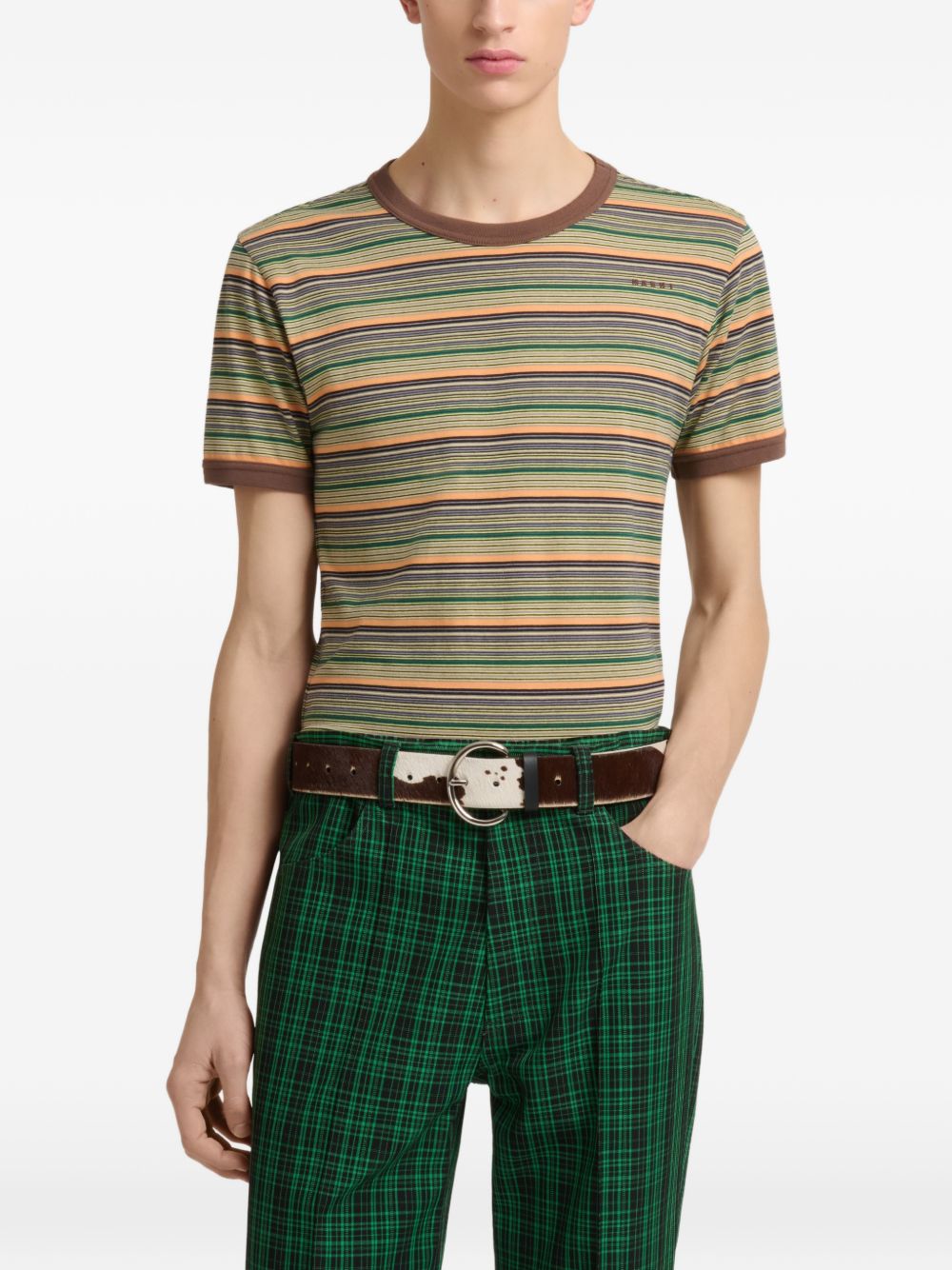 T-shirt a righe multicolor 