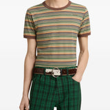 T-shirt a righe multicolor 