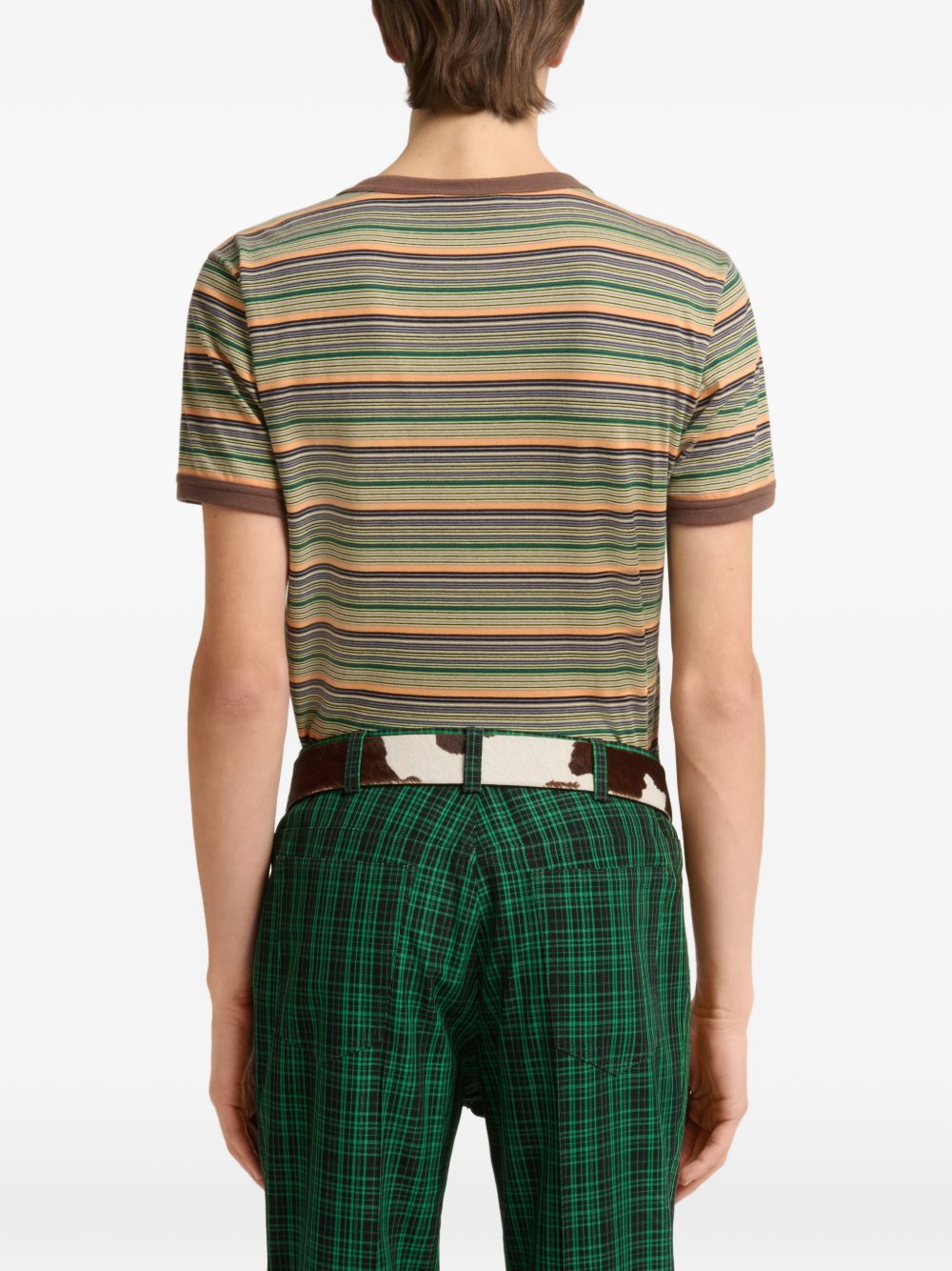 T-shirt a righe multicolor 