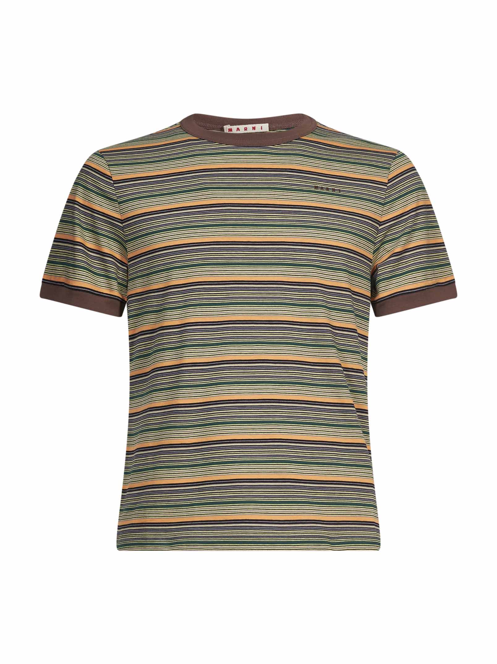 T-shirt a righe multicolor 