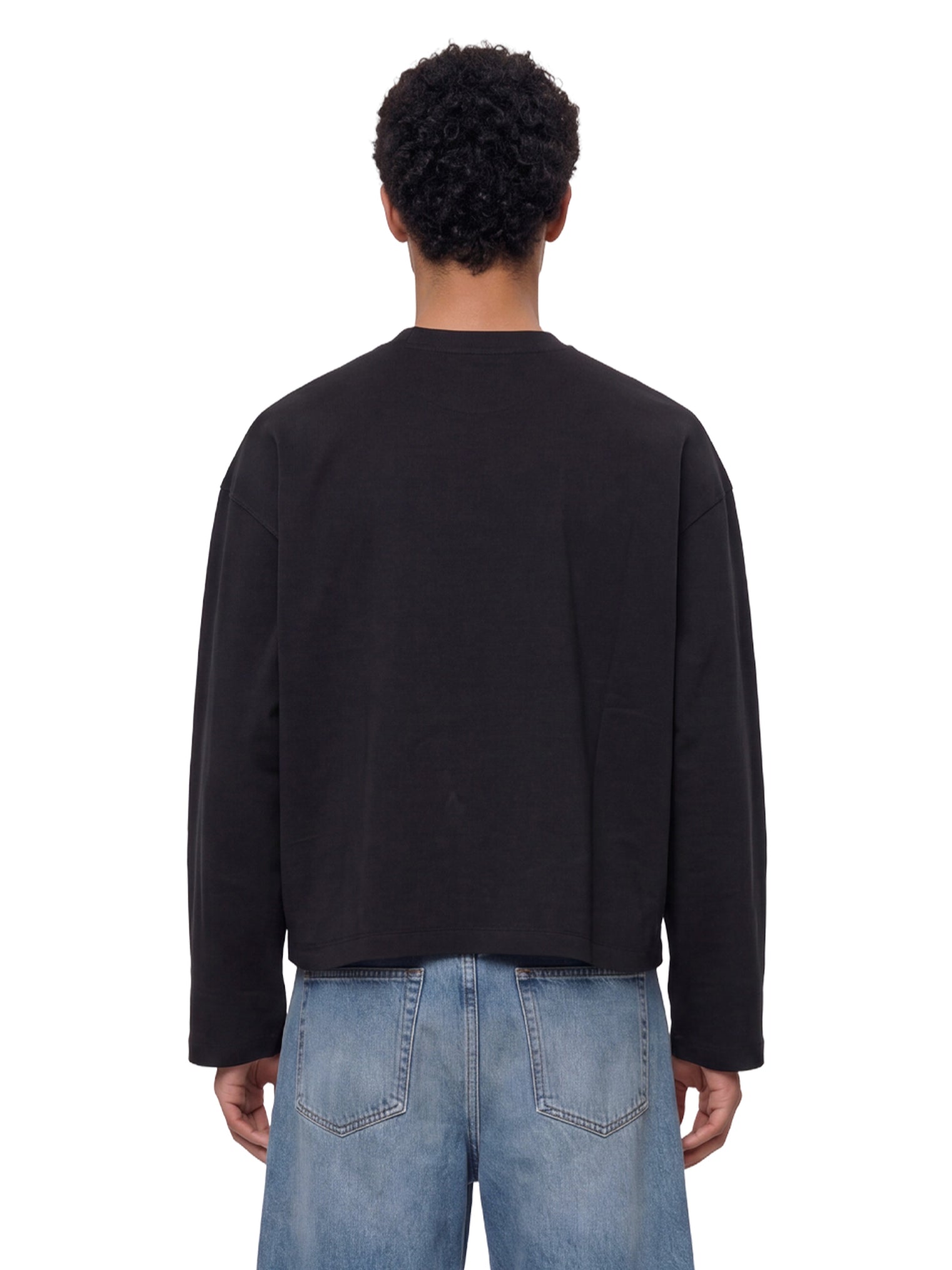 T-shirt a maniche lunghe in nero 
