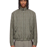 Bomber in lana a quadri in grigio 