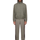 Bomber in lana a quadri in grigio 
