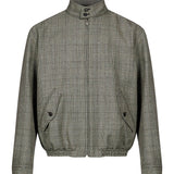 Bomber in lana a quadri in grigio 