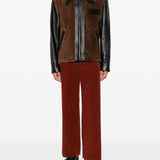Giacca in pelle con in nero e marrone 