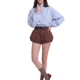 Shorts a quadri in marrone 