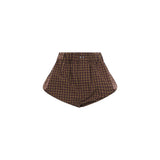 Shorts a quadri in marrone 