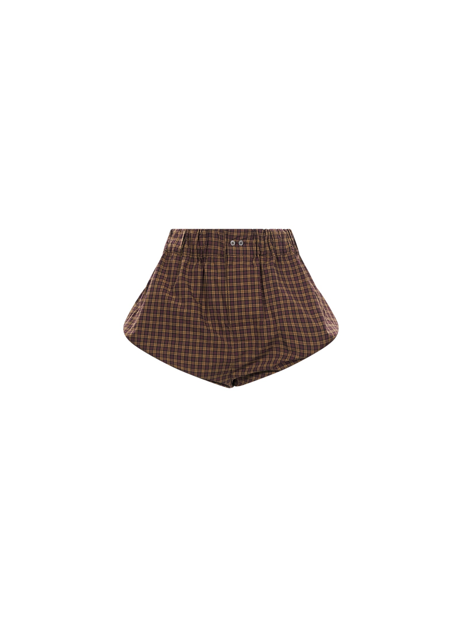 Shorts a quadri in marrone 