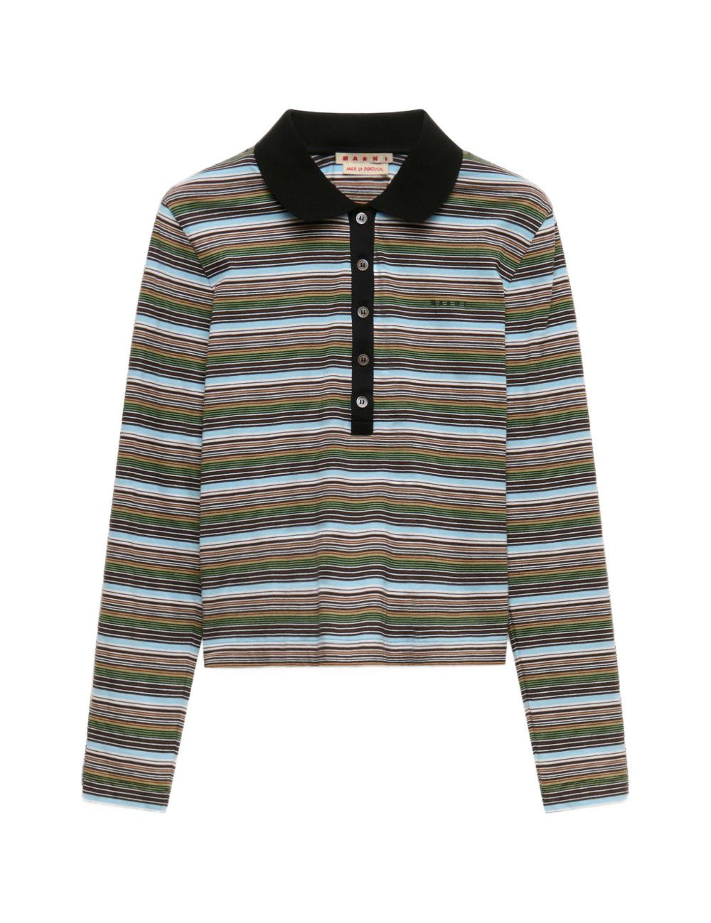 Polo in jersey a righe multicolore 