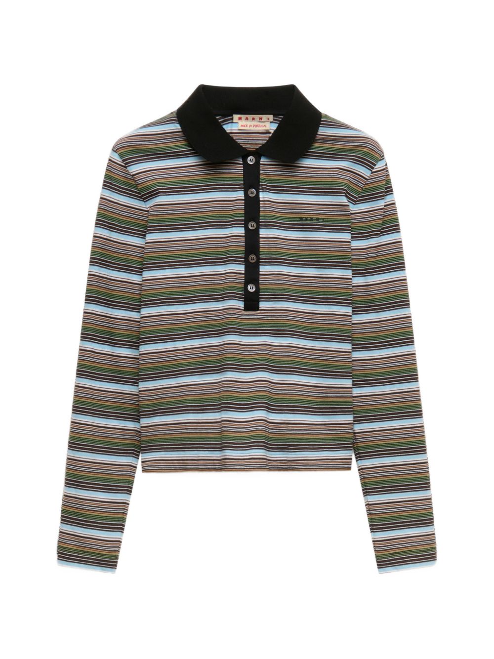 Polo in jersey a righe multicolore 