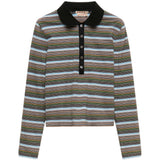 Polo in jersey a righe multicolore 