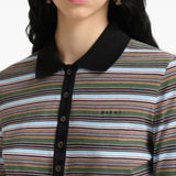 Polo in jersey a righe multicolore 