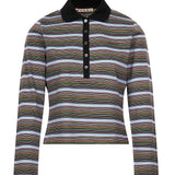 Polo in jersey a righe multicolore 